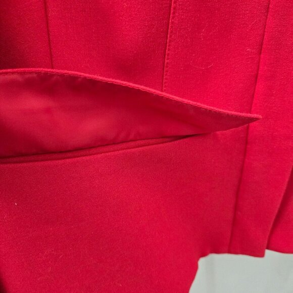 Karl Lagerfeld Paris 16 Red Full zip Blazer with Peplum Faux Front Pockets - Picture 8 of 11
